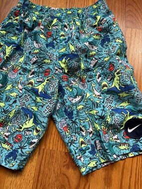 Nike Teal Shark & Ocean Graphic Kids Shorts